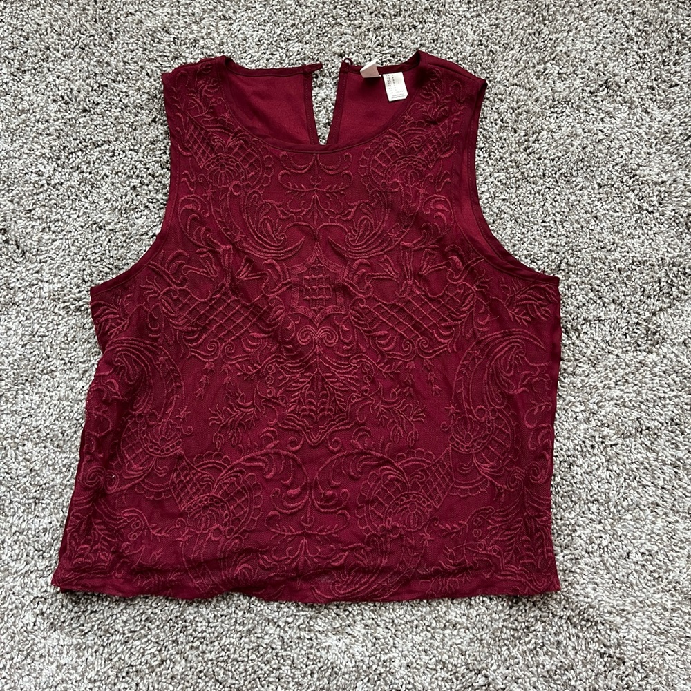 3/$12 Forever 21 Maroon Sleeveless Lined Tank Top